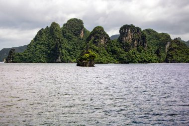Vietnam 'daki Halong Körfezi' nin güzel manzarası