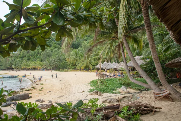  Vietnam 'daki Cu Lao Cham adalarından biri olan Cu Lao Cham adasındaki sahil, Orta Vietnam' daki biyosfer rezervi.
