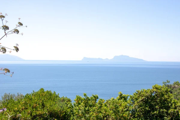 Paisagem Costa Golfo Nápoles Como Visto Parque Virgliano Posillipo — Fotografia de Stock