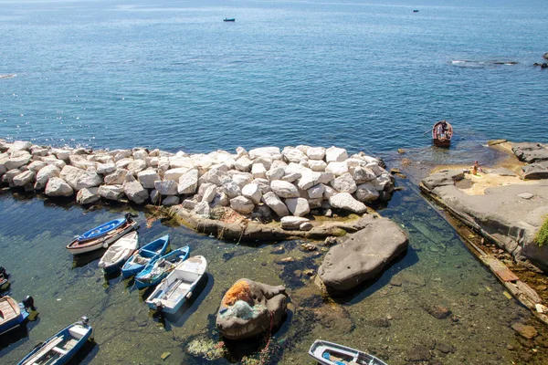 Nápoles Italia 2020 Paisaje Del Barrio Pescadores Marechiaro Nápoles Golfo — Foto de Stock