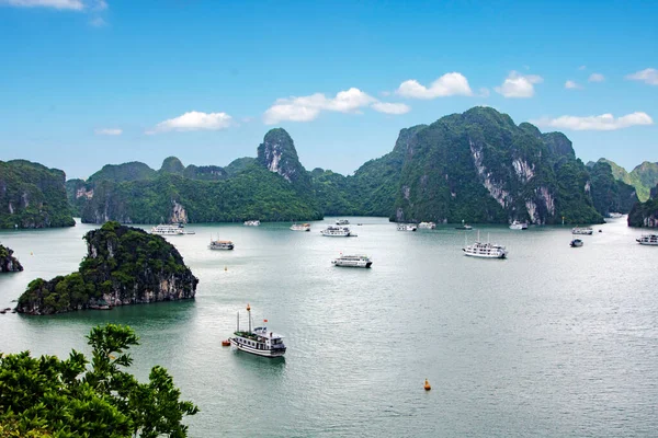 Vietnam 'daki Halong Körfezi' nin güzel manzarası