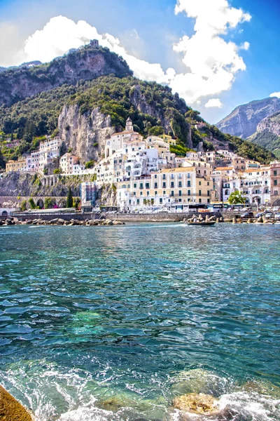 Amalfi Italien Juni 2020 Landskap Byn Och Kustlinjen — Stockfoto