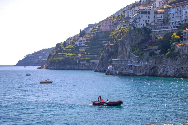 Amalfi Talya Haziran 2020 Köy Sahil Manzarası — Stok fotoğraf