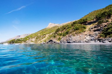 İtalya 'nın Basilicata kentindeki Maratea kıyı şeridinin manzarası 