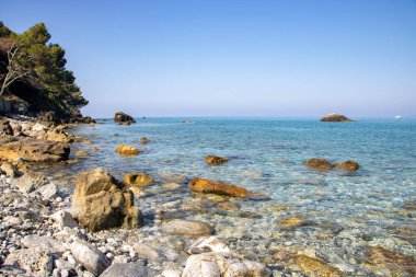 Maratea sahil ve plaj Manzara manzara, Basilicata bölge, Ital