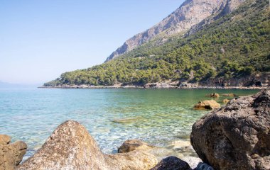 Maratea sahil ve plaj Manzara manzara, Basilicata bölge, Ital