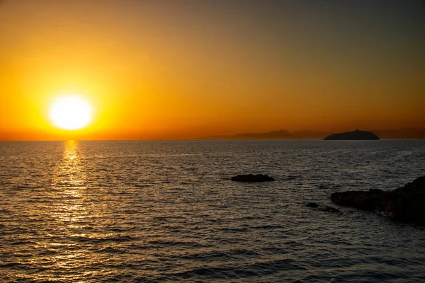 Atemberaubender Sonnenuntergang Der Küste Von Diamante Region Kalabrien Italien — Stockfoto