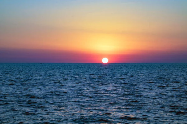 Pôr Sol Tirar Fôlego Costa Diamante Região Calábria Itália — Fotografia de Stock