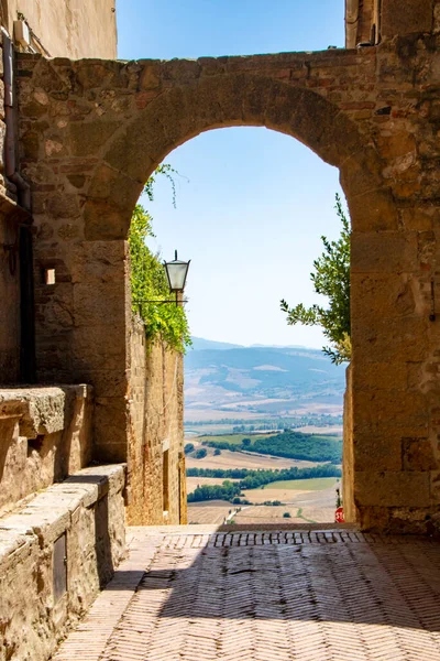 Arsitektur Abad Pertengahan Dari Pienza Kota Tua Tuscany Italia — Stok Foto