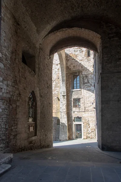 Architetture Medievali Nel Centro Storico Perugia — Foto Stock