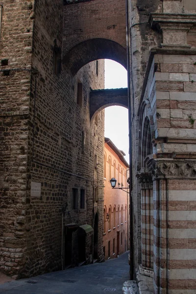 Středověké Architektury Historickém Centru Perugie Itálie — Stock fotografie