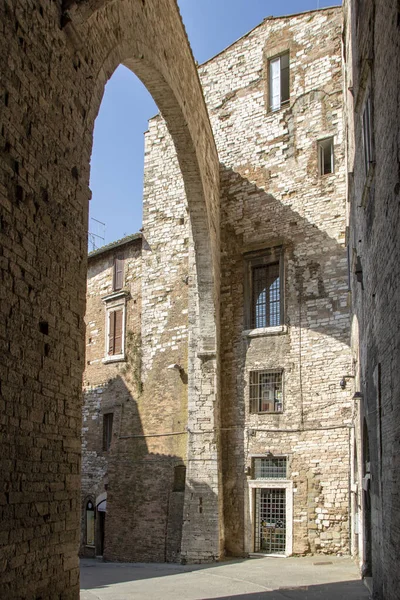 Středověké Architektury Historickém Centru Perugie Itálie — Stock fotografie