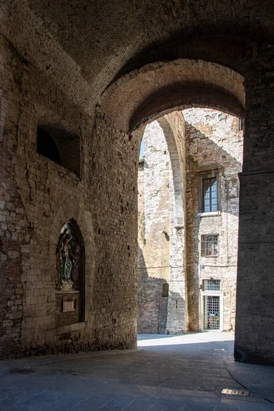 Architetture Medievali Nel Centro Storico Perugia — Foto Stock