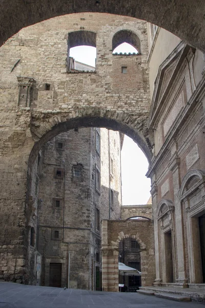 Architetture Medievali Nel Centro Storico Perugia — Foto Stock