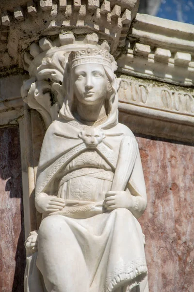 Particolare Della Fontana Maggiore Simbolo Perugia Nella Piazza Centrale Del — Foto Stock