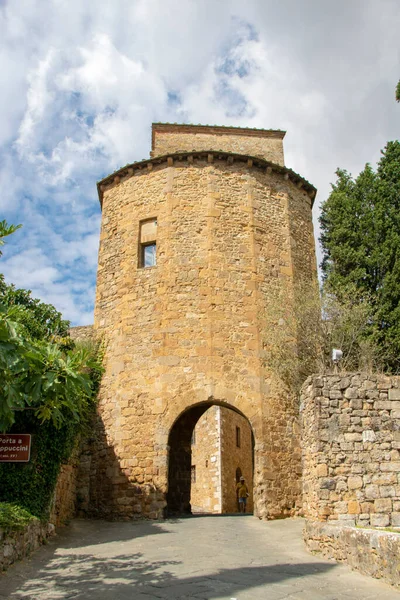 San Quirico Orcia Italy August 2020 Cappuccini Gate One Medieval — Stock Photo, Image
