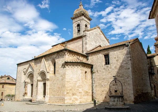 Collegiata Medievale San Quirico Orcia Provincia Siena Toscana Italia — Foto Stock