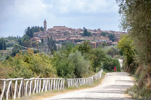 Widok San Quirico Orcia Prowincja Siena Toskania Włochy — Zdjęcie stockowe