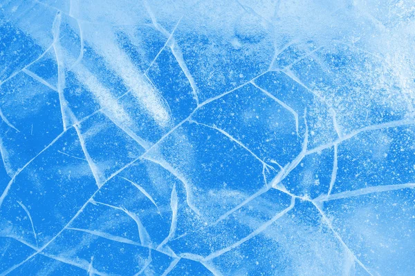 Abstrakter Eishintergrund Blauer Hintergrund Mit Rissen Auf Der Eisfläche — Stockfoto