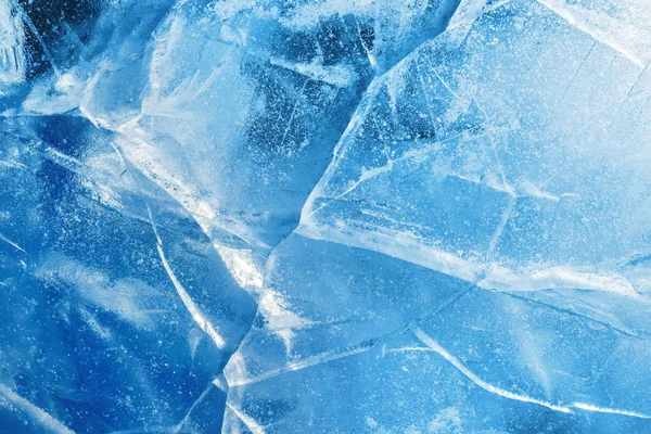 Fond Glace Abstrait Fond Bleu Avec Fissures Sur Surface Glace — Photo