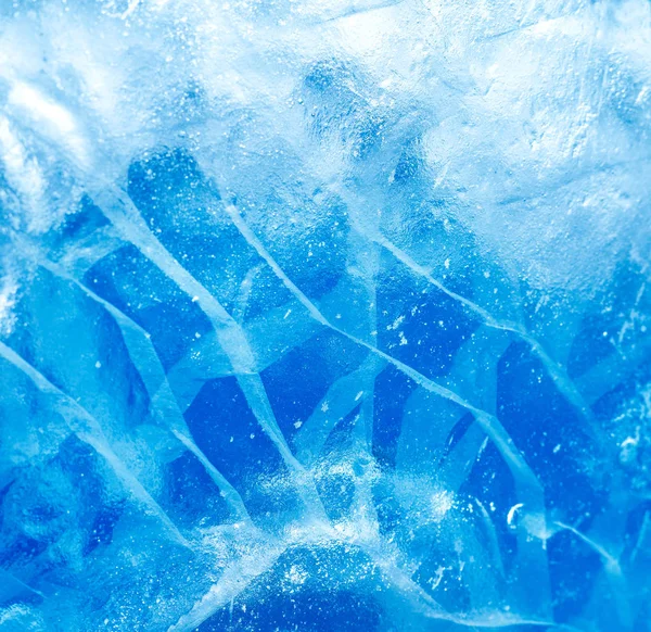 Fond Glace Abstrait Fond Bleu Avec Fissures Sur Surface Glace — Photo