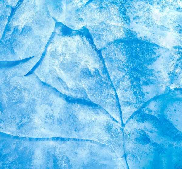 Fundo Gelo Abstrato Fundo Azul Com Rachaduras Superfície Gelo — Fotografia de Stock