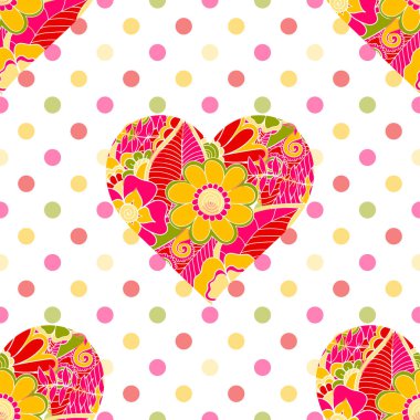 Çiçek buketi vektör desen çiçek ve yaprakları ile