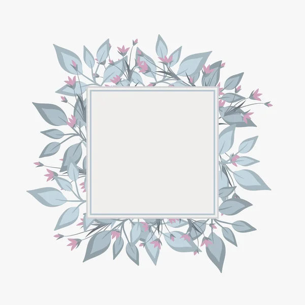 Moldura Floral Com Flor Colorida — Vetor de Stock