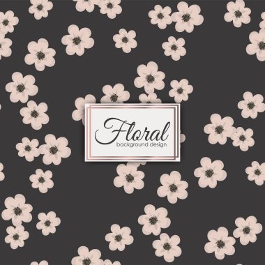 Çiçek buketi vektör desen çiçek ve yaprakları ile