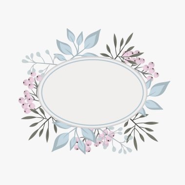 Çiçek tebrik kartı şablonu. Vektör çerçeve.