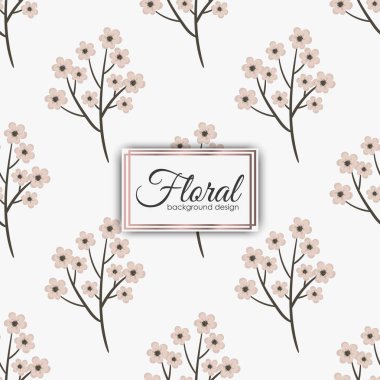 Çiçek buketi vektör desen çiçek ve yaprakları ile