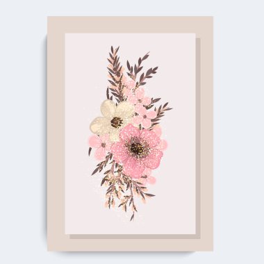 Renkli çiçek çiçek kompozisyon.