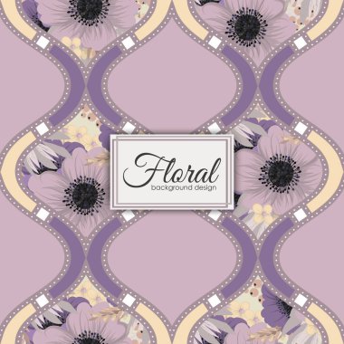 Vektör illüstrasyonunda Eğilimsiz Çiçeksiz Desen