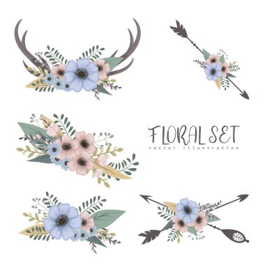 Çiçek kompozisyon ile renkli çiçek ayarla.