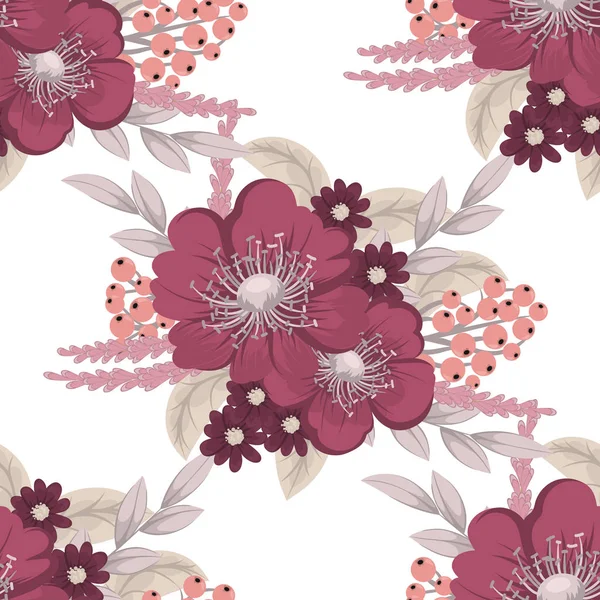 Trendige Nahtlose Blumenmuster Vektor Illustration — Stockvektor