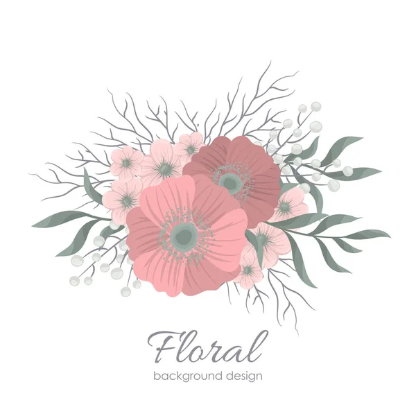 Composición Floral Con Flor Colorida — Vector de stock