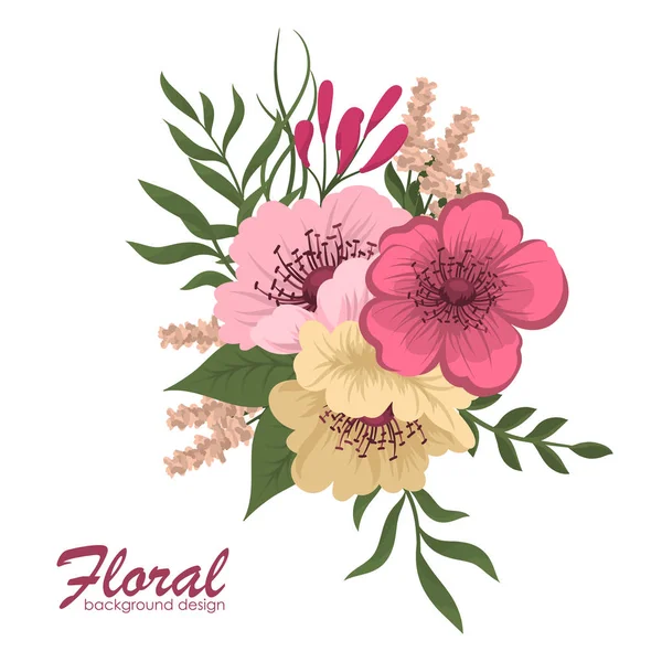 Blumenkomposition Mit Farbenfroher Blume — Stockvektor