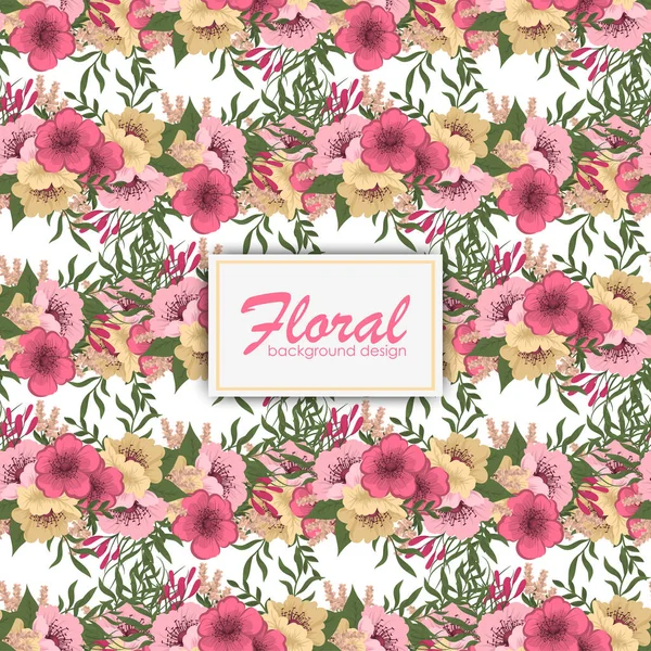 Motif Floral Sans Couture Tendance Dans Illustration Vectorielle — Image vectorielle