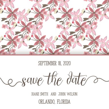 Çiçekler, suluboya ile tebrik kartı. Vektör çerçeve