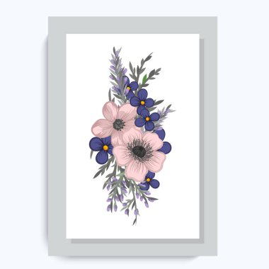 Renkli çiçek çiçek kompozisyon.