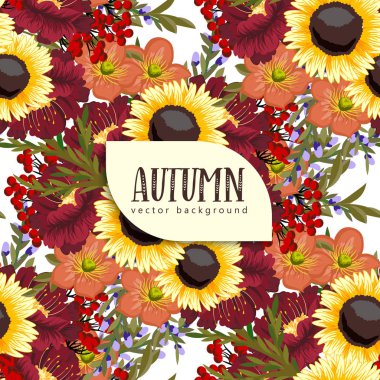 Trendy çiçek desenli vektör çizim içinde