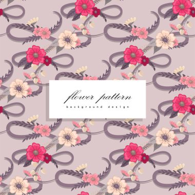 Vektör illüstrasyonunda Eğilimsiz Çiçeksiz Desen