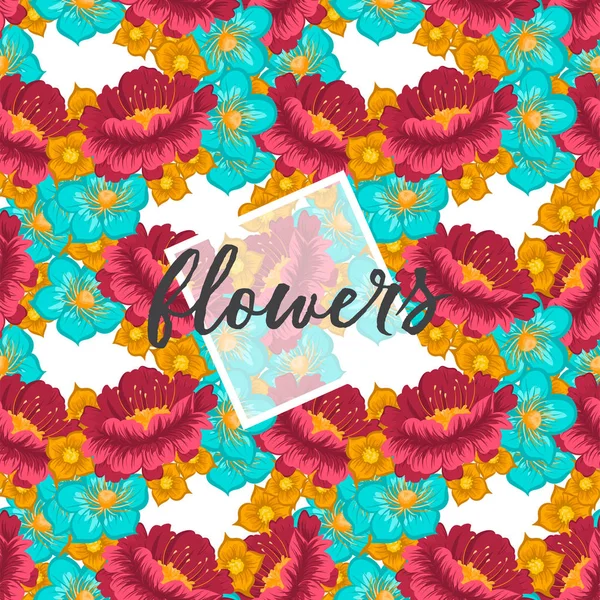 Иллюстрация Trendy Seamless Flower Pattern — стоковый вектор