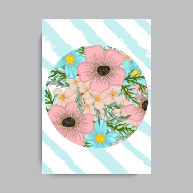 Davetiye kartı şablonu tasarım tebrik botanik