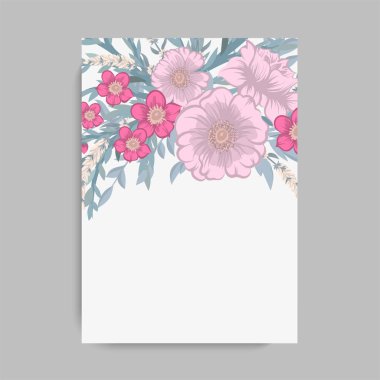 Davetiye kartı şablonu tasarım tebrik botanik