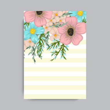 Davetiye kartı şablonu tasarım tebrik botanik