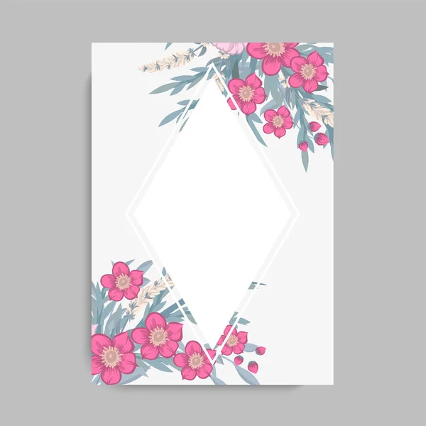 Botanical Greeting Invitation Card Template Design — Stock Vector