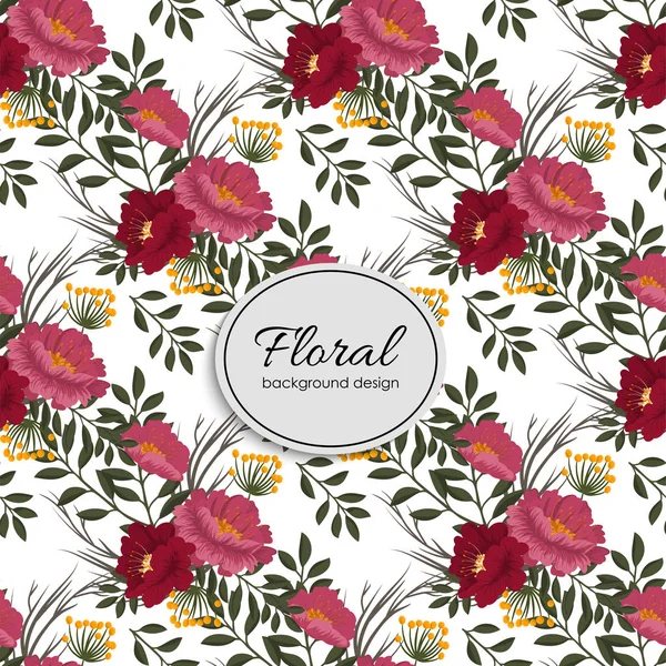Ramo Floral Patrón Vector Con Flores Hojas — Vector de stock