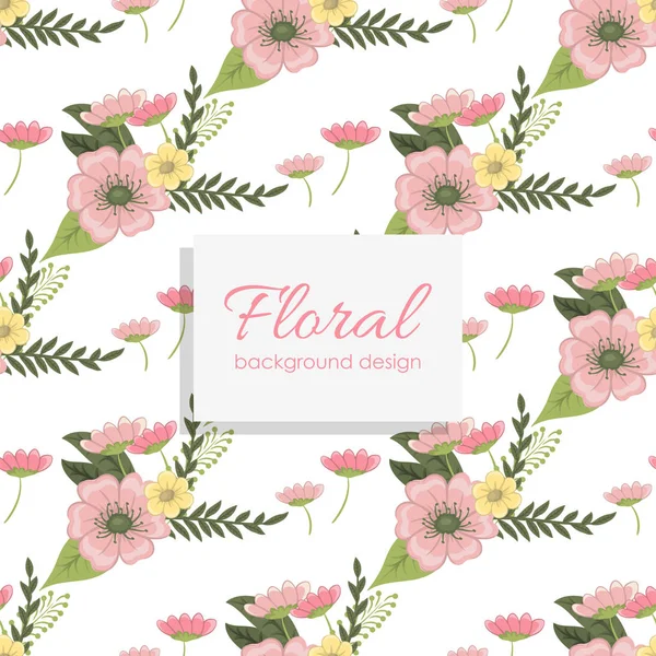 Padrão Vetor Buquê Floral Com Flores Folhas — Vetor de Stock