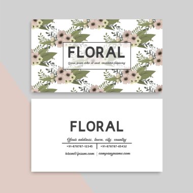 Güzel çiçekler ile kartvizit. Şablon